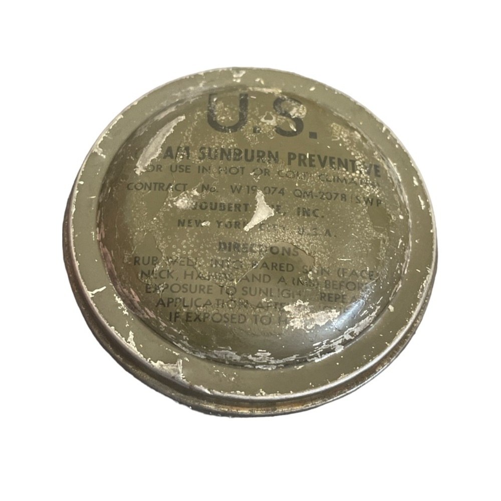 VINTAGE U.S. MILITARY➕WWII Sunburn Preventative Cream Tin